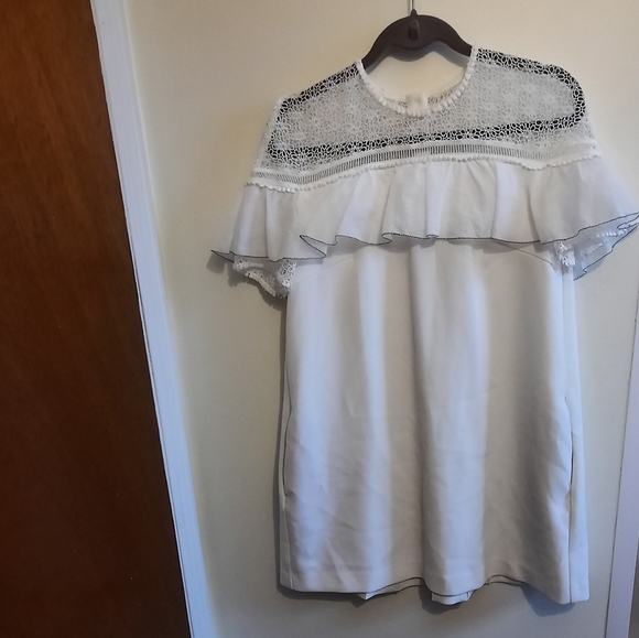 Self-portrait Military Cape Mini Dress in White - Picture 1 of 13